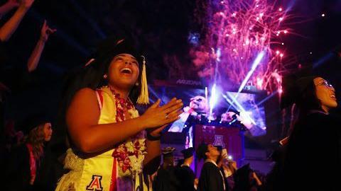 360º Video: Fireworks show at 2017 UA Commencement